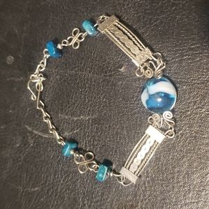 Blue & silver bracelet